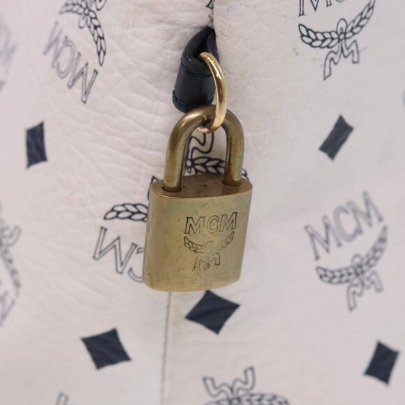 MCM Vicetos Logogram Hand Bag PVC 2way White - Picture 8 of 15